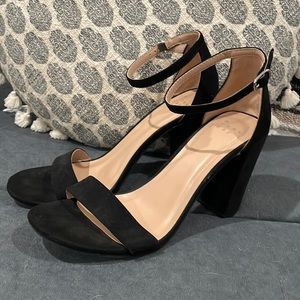 Black faux Suede Heel